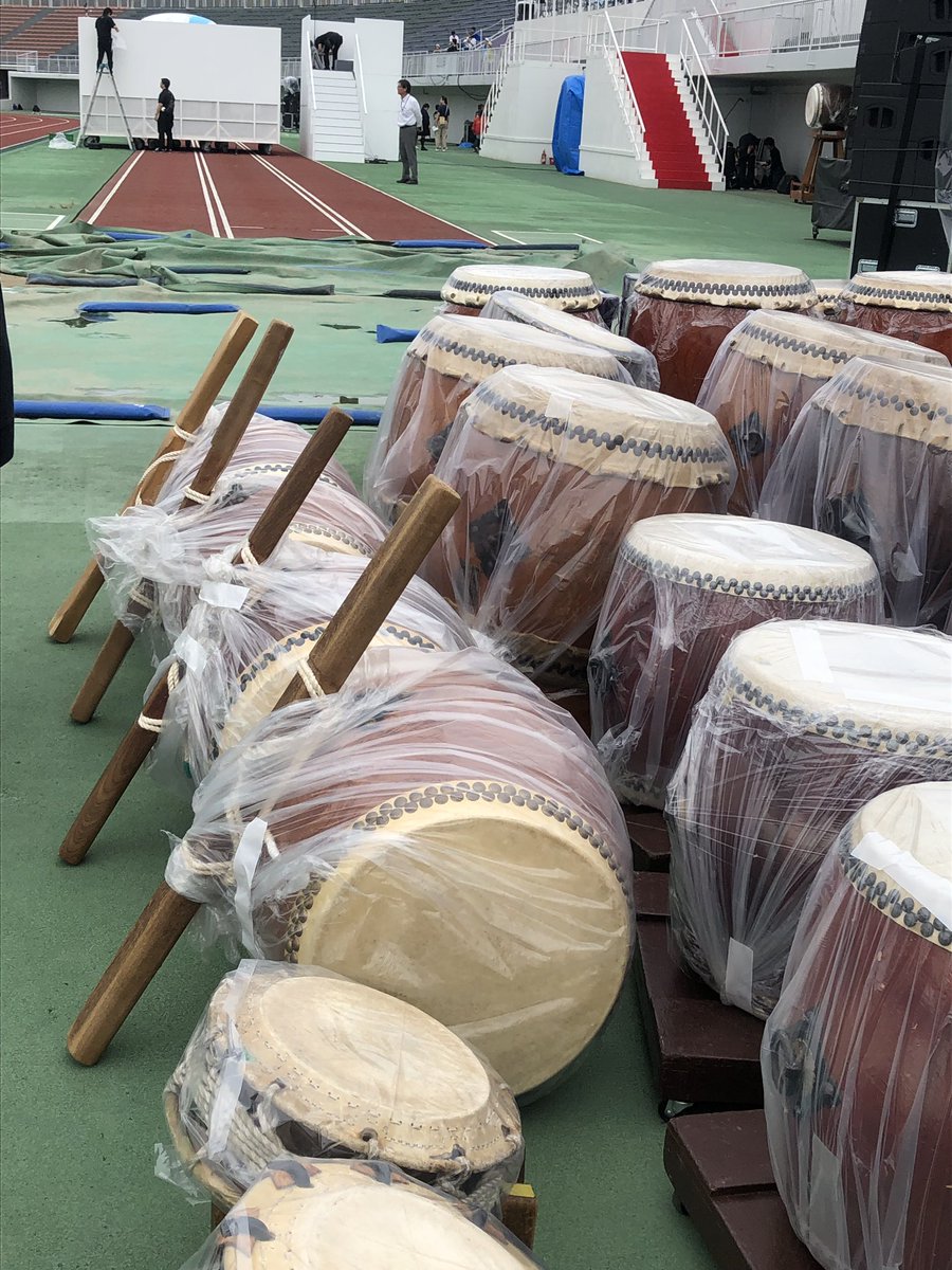 mitotaiko's tweet photo. 来週28日からはじまる いばらきいきいき国体の、リハーサルです！

和太鼓の雨対策もバッチリ！ https://t.co/vCbtpm7vvb