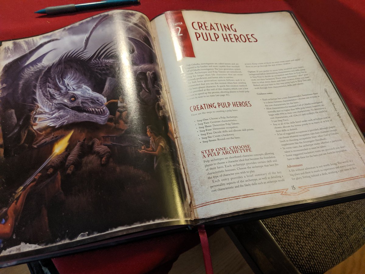 Diamond_Writing's tweet photo. Regular Friday night game crew comes over and they're all suddenly interested in Call of Cthulhu. Perhaps it's the @5Wspodcast that's got them going?
Nope. They've demanded Pulp Cthulhu, and that's what I'm giving them!
#ttrpg #CallofCthulhu #withpulp https://t.co/PXSIusI83y