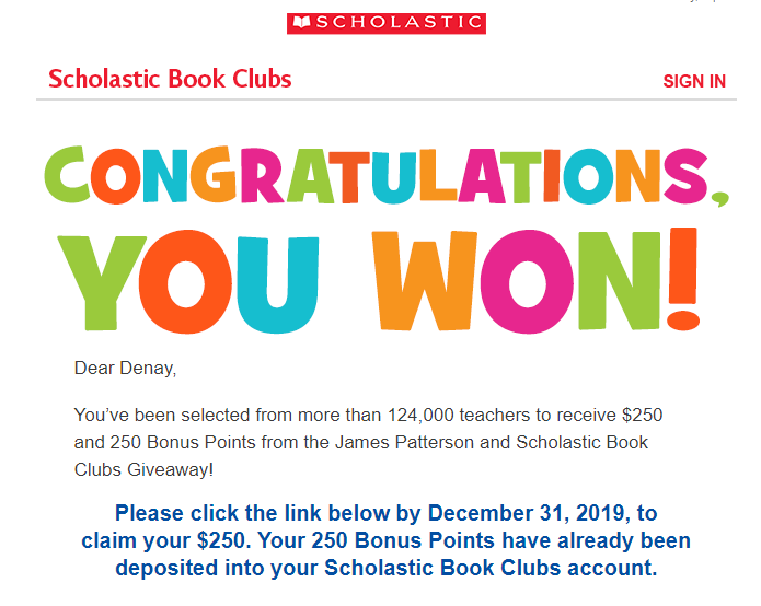 PrettyMisses08's tweet photo. I am so excited to have been chosen from more than 124K teachers to receive the James Patterson and
@Scholastic
Book Club grant!!!!! I can NOT wait to give my students the gift of dreaming, learning, and exploring through the world of books!!! #PattersonPartnership https://t.co/0Vz7NKYZst