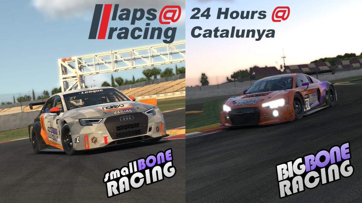 FurtiveLIVE's tweet photo. We are ready, are you? Join us tomorrow for the Catalunya 24 Hours by @lapsatracing. Photoshop credit to @Sazarca who is Racing For Small Bone Racing Tomorrow. #iracing @iRacing #audi #spain #racing #fun #lapsatracing #BigBoneRacing #SmallBoneRacing https://t.co/mdYJGm9euW