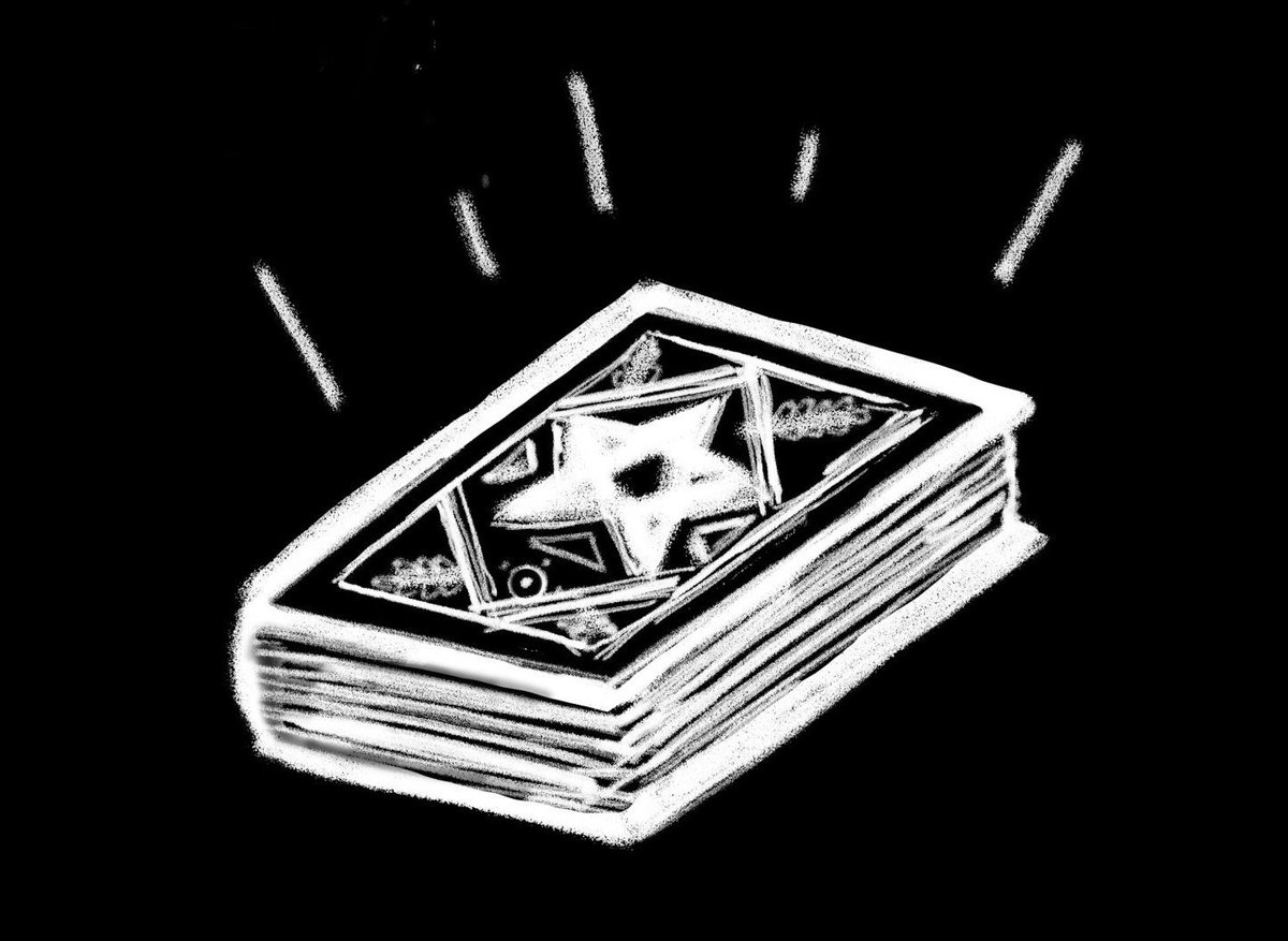 #PanicoSiniestro

—Recuperé el libro de conjuros, pero todas sus páginas están en blanco.
—Sólo yo puedo leerlo —espetó la hechicera que tenía por ojos dos cuencas vacías.

#ilustradora: <a href="/isabelmonicarte/">Monic</a>