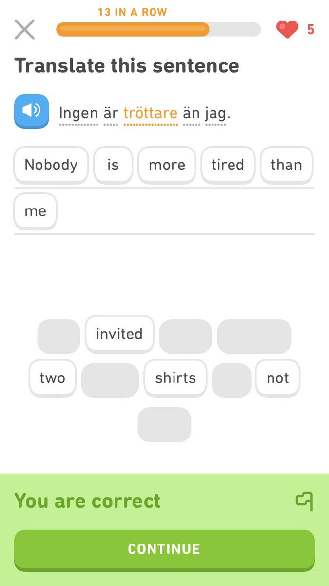 annagustafson28's tweet photo. Can someone pls check in on whoever is writing Swedish duolingo I’m concerned https://t.co/GMZinXkcHK