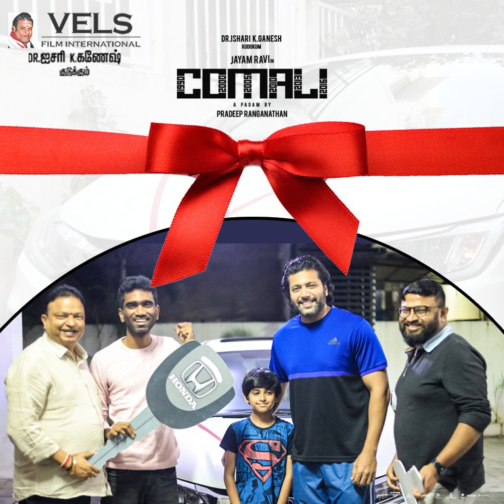 KollywoodStreet's tweet photo. Overwhelming #ComaliSuccess made @VelsFilmIntl #DrIshariKGanesh Sir to gift A Brand New Honda City to Dir @pradeeponelife ๐
He Deserves it๐
https://t.co/IXaWhtFeNY
@actor_jayamravi @MsKajalAggarwal @SamyukthaHegde @hiphoptamizha @SakthiFilmFctry https://t.co/fLGUBg5zg1