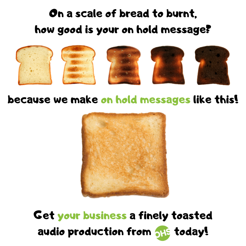 Onhold Studio on X: On a scale of bread to burnt, how good is your on hold  message? #onholdmessage #musiconhold #ivr #toast  /  X