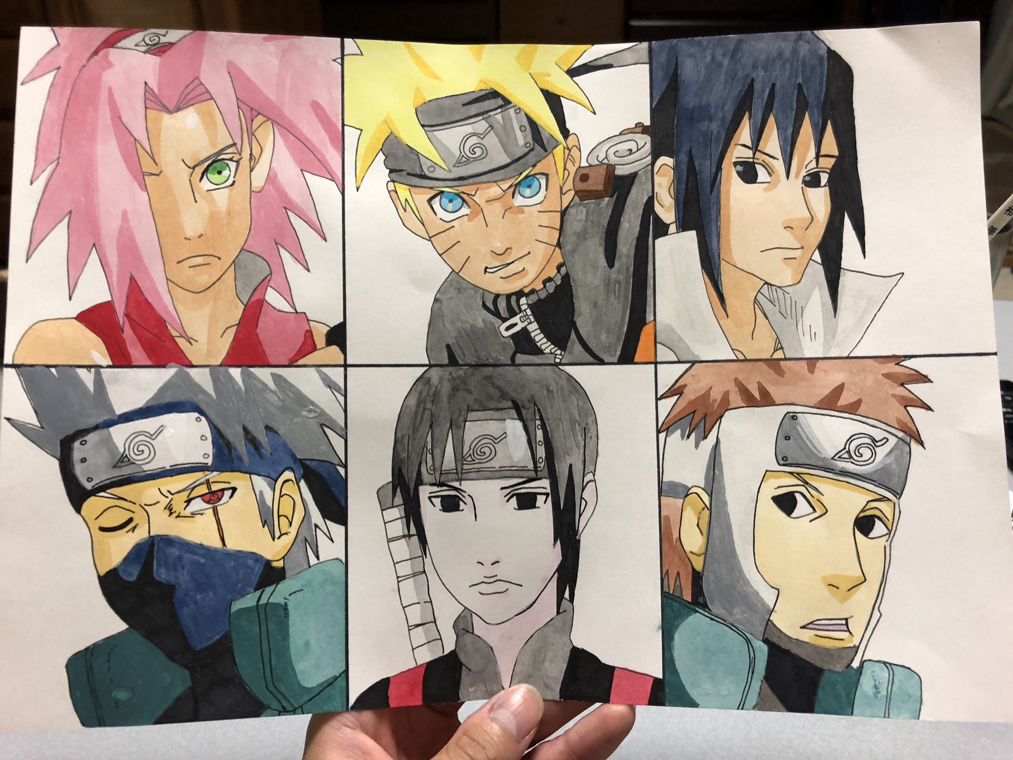 K 第七班のイラスト やっと完成させました いいねくれると嬉しいです Naruto好きと繋がりたい ナルトイラスト ナルト サスケ サクラ サイ カカシ先生 ヤマト隊長 第七班 T Co Meypikspzp Twitter