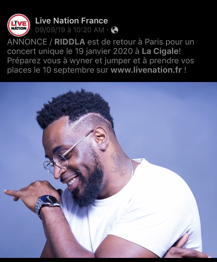 #Riddla #ConcertParis #LaCigale #19/01/2020 #LiveNationFr  #DDAgency ..
