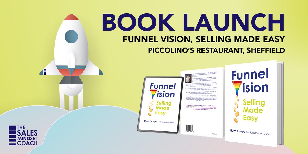 I'm delighted to welcome you to 'Funnel Vision: Selling Made Easy' the book launch!

On Thursday, October 24th, at 6pm in #Sheffield I'm launching, LIVE, my new book 'Funnel Vision - Selling Made Easy' <a href="/piccolino_sheff/">Piccolino Sheffield</a> 

#Sheffieldissuper #booklaunch 

thesalesmindsetcoach.com/funnel-vision-…