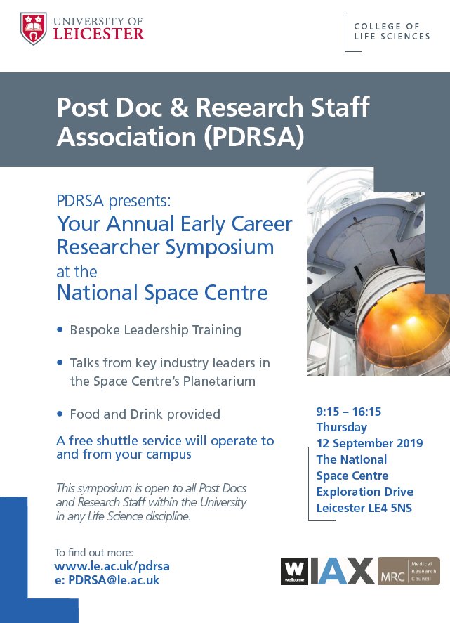 PDRSA1's tweet photo. This week we are preparing for our Annual #PDRSA Early Career Researcher Symposium! It's to be held at the National Space Centre and we are excited about our speaker's talks and the high quality #leadership training available!
#ECR #training #symposium #science https://t.co/GSC4KQilY1