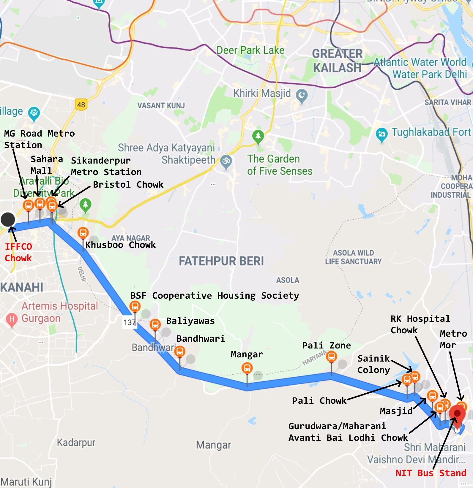 Delhi To Ambala Bus Route Map Gurugram Metropolitan City Bus Limited On Twitter: "@Gurugaman Route 119  Iffco Chowk To Faridabad Commuters Now Have The Option For Intercity Travel  Between #Gurugram And #Faridabad. They Can Catch The #Route119 Bus