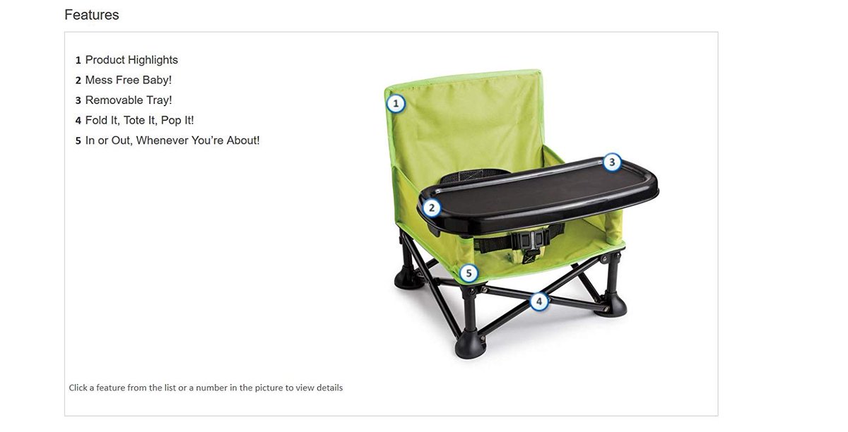Summer Infant Pop And Sit Portable Booster Green//Grey
