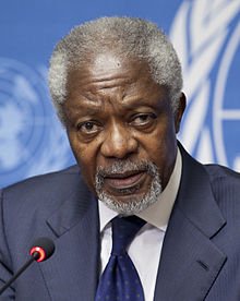 16) Kofi Annan was Secretary General from 1997 to 2006. A diplomat from Ghana, he was in charge of UN Peacekeeping, but in 1994, failed to warn the UN of the impending genocide in Rwanda.