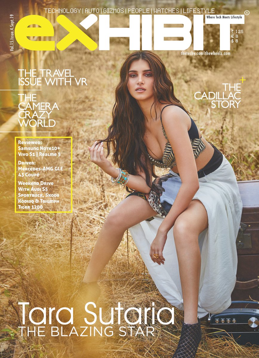 exhibitmagazine's tweet photo. The Blazing Star | September Issue with 
T A R A  S U T A R I A
ON STANDS NOW!

#ExhibitxTaraSutaria #TravelIssue #September2019 https://t.co/Vro6DKScpl