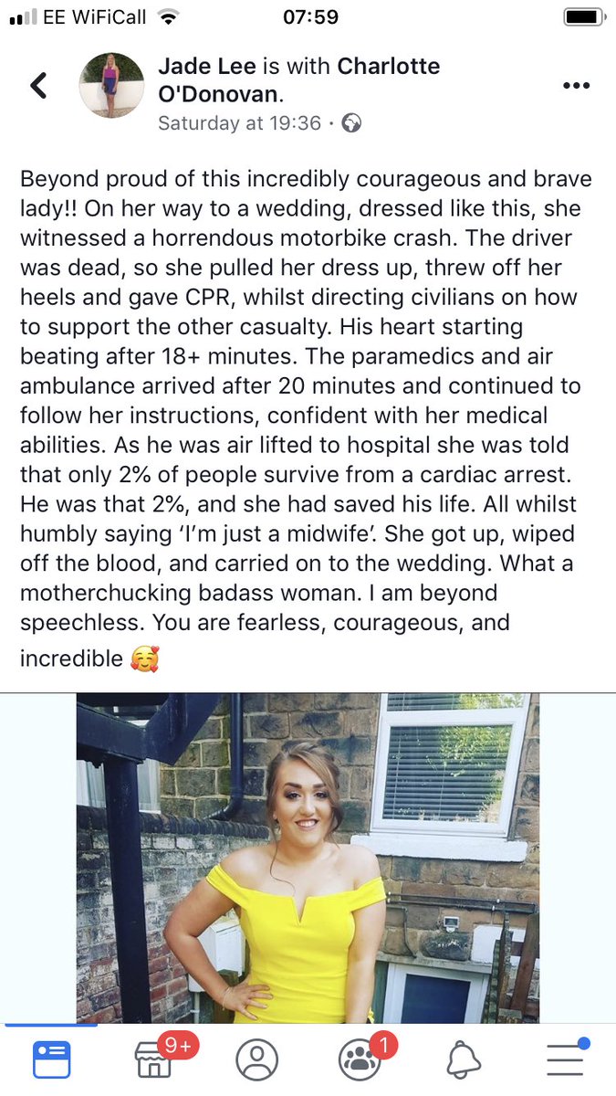LesleyBland's tweet photo. My Midwifery colleague Charlotte and another colleague Sarah who sadly isn’t mentioned in this post saved the life of a young motorcyclist on Saturday! #cprworks #adultlifesupport #midwivesrock #share @NYorksPolice @thismorning @EamonnHolmes @GaryBarlow @rickastley @HarrogateGS https://t.co/RTZ5dp2plX