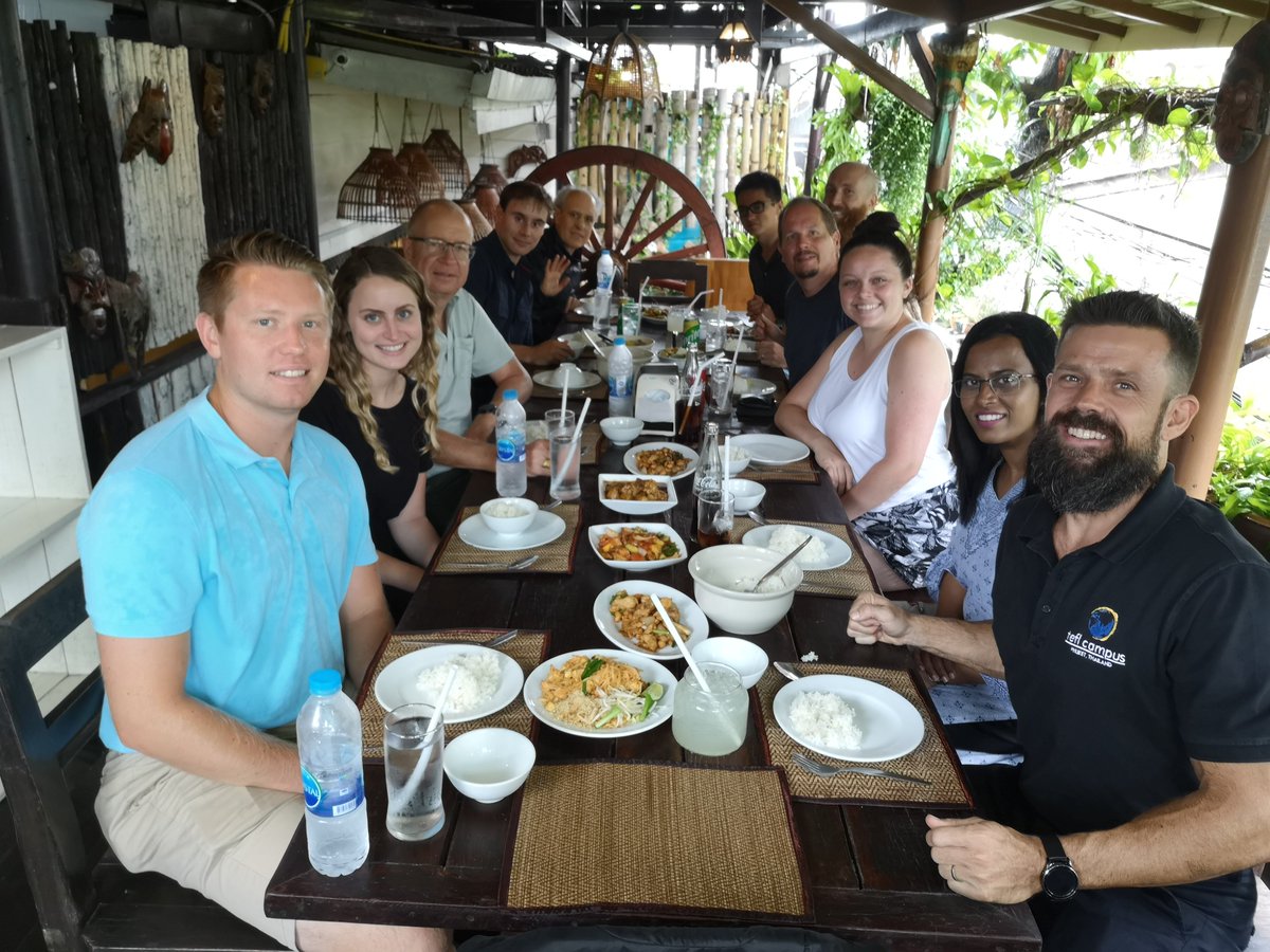 Enjoying a lovely welcome meal with your Sept '19 group of #teflcampus trainees. 
#teflthailand #teflphuket
#teflcertification #teflcourse #tefltraining #teflprogram #tefl #tesolcertification #tesolcourse #tesoltraining #tesolprogram #tesol #teachingabroad #teachingenglishabroad
