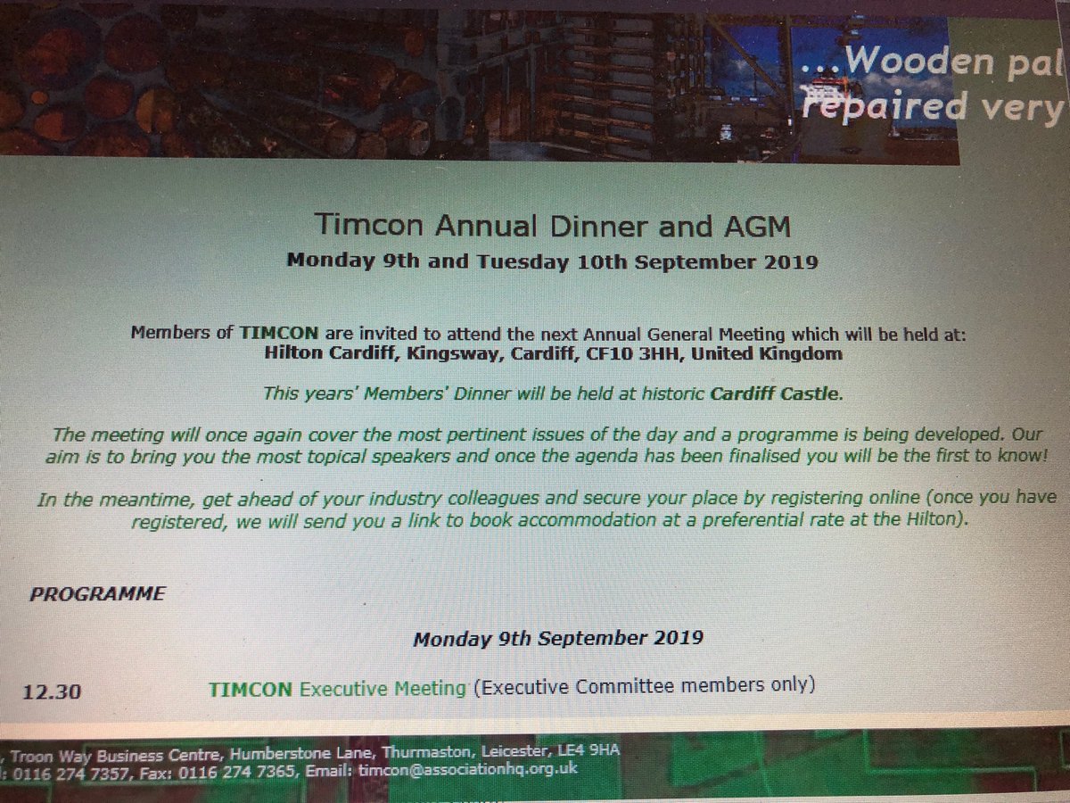 CjSheeran's tweet image. We’re travelling to Cardiff for #Timcon AGM. Discussions on Timber packaging in Europe, #brexit update re #ispm15 and more. #supplychaim #softwood #palletsmovetheworld #pallets #packaging