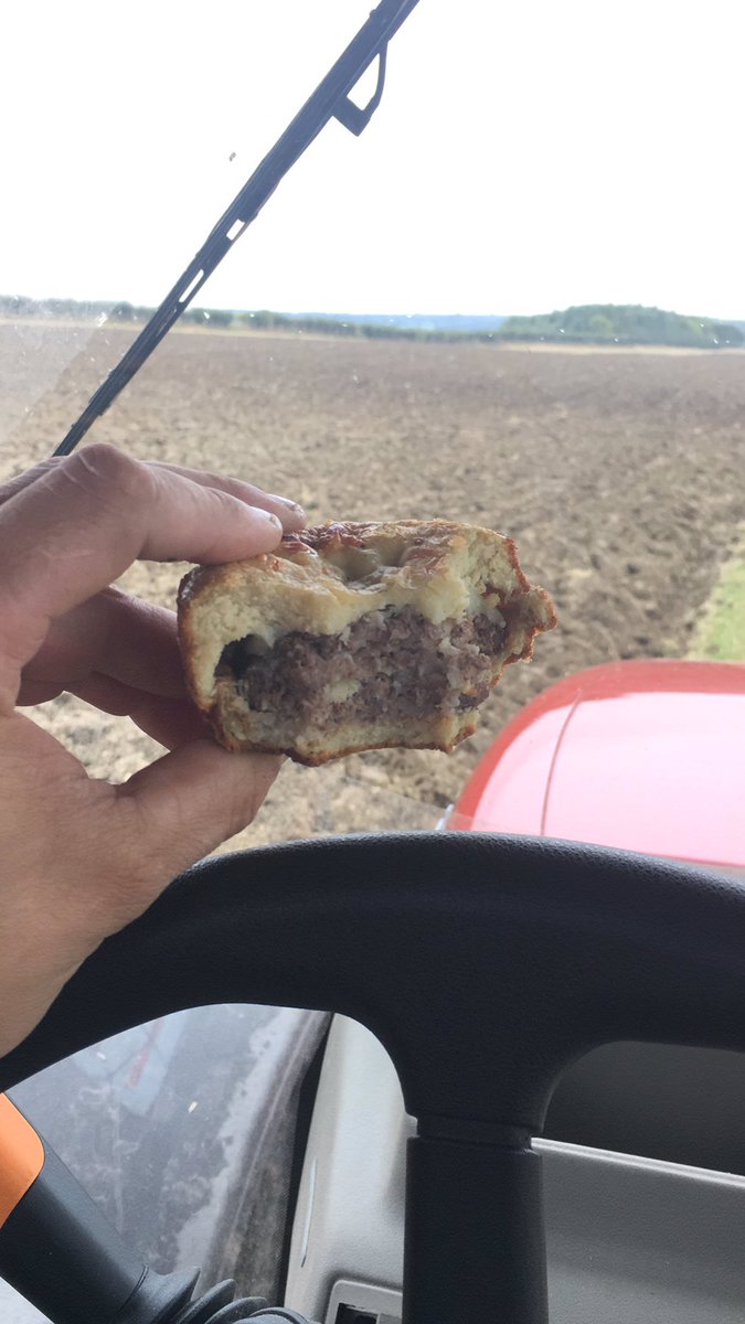 Jamesfastrac's tweet photo. @Yorkspudpieco your Wagyu beef pudding pie keeping me going on this dull Monday morning ploughing #puddingpie #alltgewayfromyorkshire https://t.co/ZrmEnBJ0m0