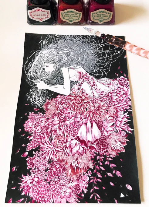 つけペンで性癖のままに描きました。 