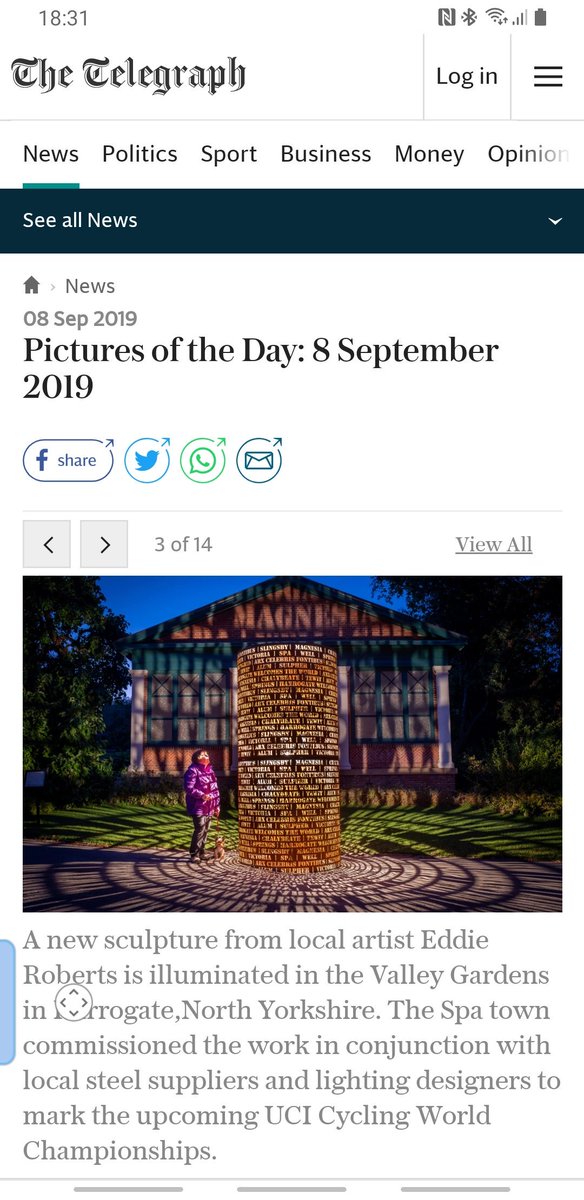 Evening walkers enjoy the latest addition to #Harrogate's Valley Gardens, and some welcome recognition from The Telegraph. <a href="/BenJonesPicEd/">𝕋𝕙𝕖 ℙ𝕚𝕔𝕥𝕦𝕣𝕖 𝔼𝕕𝕚𝕥𝕠𝕣</a> <a href="/Cult_ore/">Cult-ore Art</a> @HarrogateSteel <a href="/HarrogateFest/">Harrogate Festivals</a>