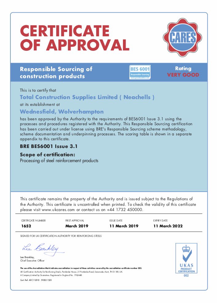 Make sure that your steel is CARES approved.
Why take the RISK?

Here at Total Group we can assure you that the products you are purchasing from us are high quality guaranteed. 
 #steel #highquality #structure #requirements #products #standards  #approved #traceable #CARES