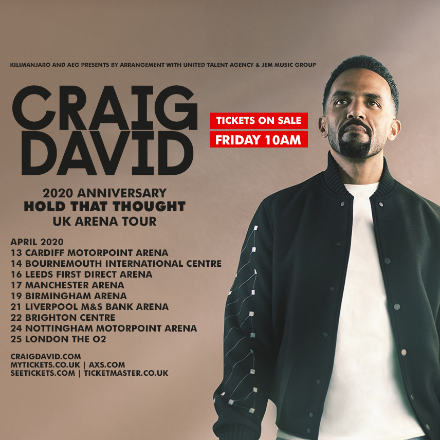 Super gassed to announce my ‘Hold That Thought’ UK 🇬🇧 Arena Tour for next year🔥This is gonna be special💫 My exclusive pre-sale starts tomorrow morning at 10am 👀🎫 Sign up to my mailing list before midnight tonight to receive the early ticket link 👉🏾 smarturl.it/CDMailer