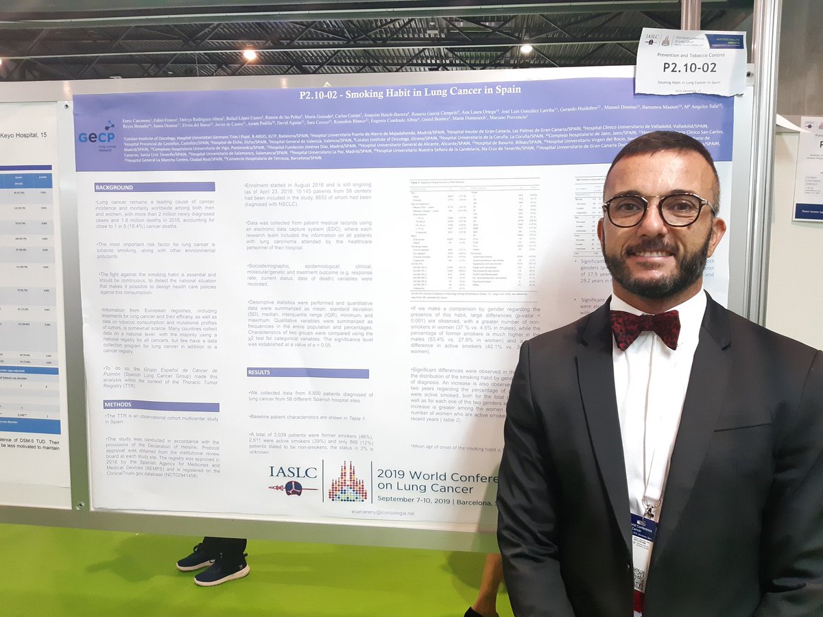 RTT Poster: Smoking habit in Lung Cancer in Spain. Presented by dr Enric Carcereny <a href="/gecp_org/">Grupo Español de Cáncer de Pulmón</a>  at #WCLC19 P2.10-02