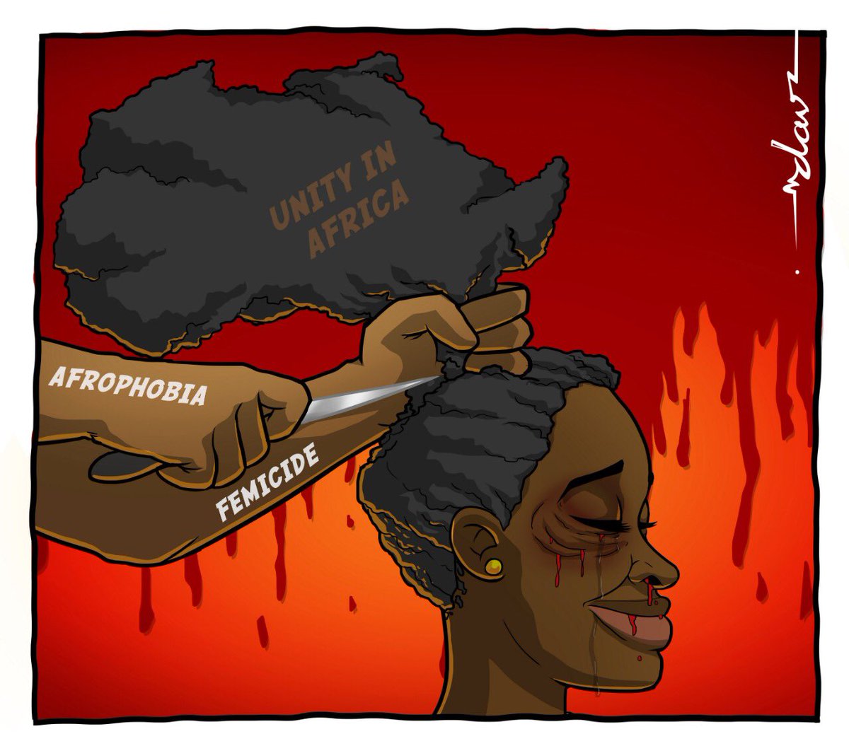 africartoons's tweet photo. #Xenophobia and #Femicide in South Africa, addressed in these cartoons by #DavAndrew, @MarkWiggettToon, @SiwelaCartoons and #Qaps. https://t.co/pN46vWh2ar