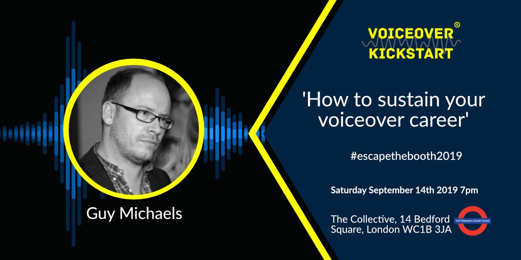 vostarvoiceover's tweet photo. This Saturday! In London. At this year's ESCAPE THE BOOTH event, Guy Michaels will be running a session on sustaining your #voiceover career. Secure your FREE ticket at https://t.co/119lMZm8AI #voiceovercareer #escapethebooth2019 #voiceovermasterclass #actinginlondon https://t.co/sePcVfUd1l
