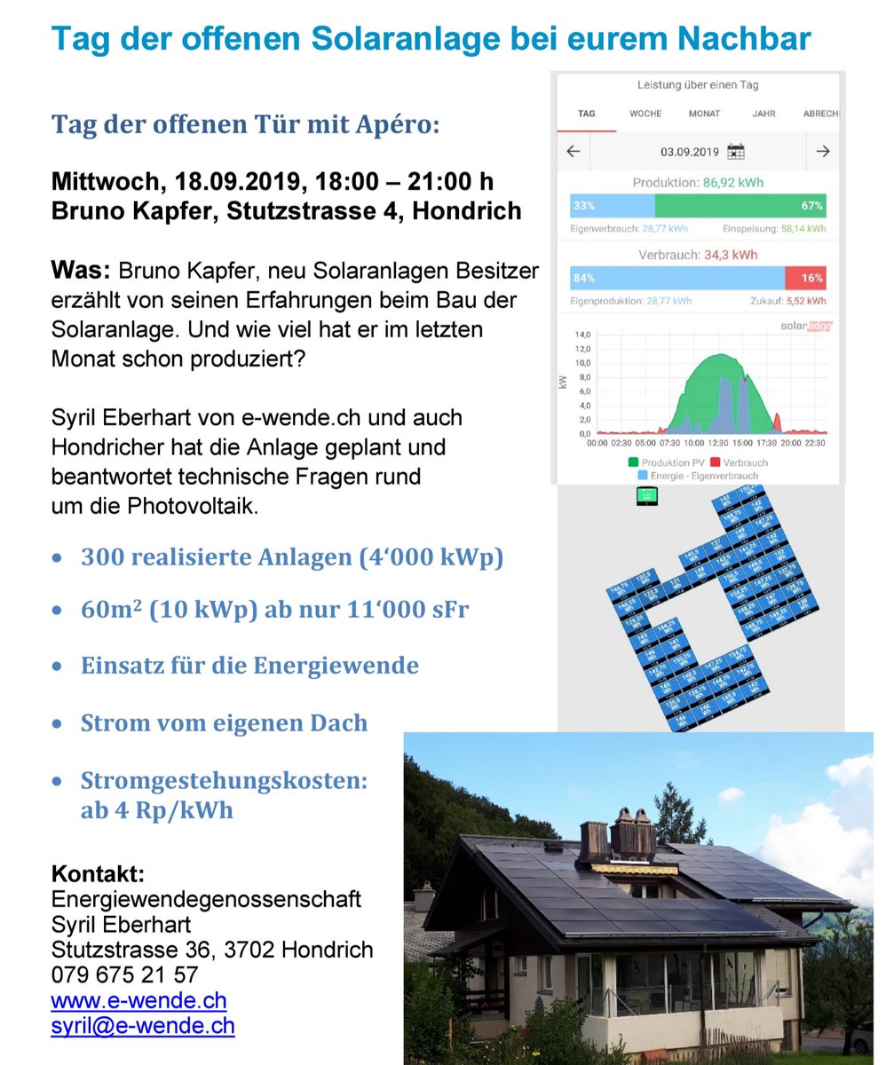 #Tag der offenen Tür #Tag der offenen Solaranlage #Solaredge #Photovoltaik #Hondrich #Spiez #Stutzstrasse #Full Black #Blindmodul #Schneestopper #Kapfer #Solarenergie #ökologisch #sauberer Strom #Selbstbau #Solar Selbstbau
