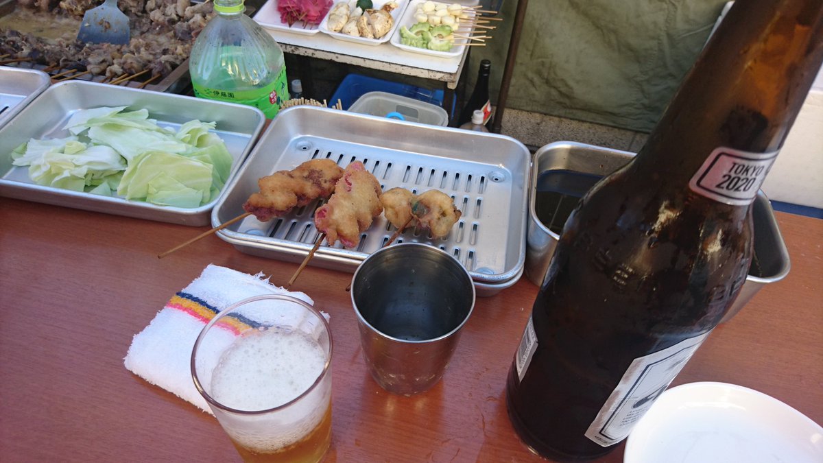 じゃぐわー 孤独のグルメ巡礼 串カツ どて焼き 武田 平野 屋台のおばちゃんと関東大変だよね と語り合いながら食べる串カツやビールの美味いことよ