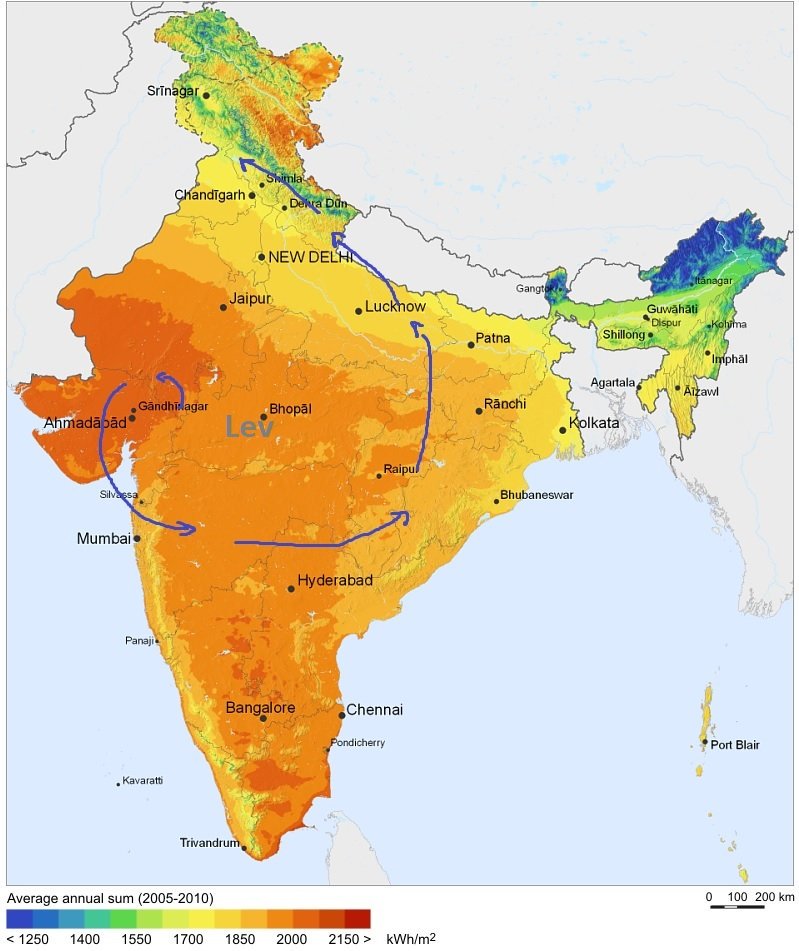 6/n piercing through the earth. Now let me show u d solar irradiation map of India. Rings a bell? The little deviations cld be bcoz Jyotirlingas hv been on earth since very very long. I can not exactly point to d form of energy which flows from one linga to d other bt ...