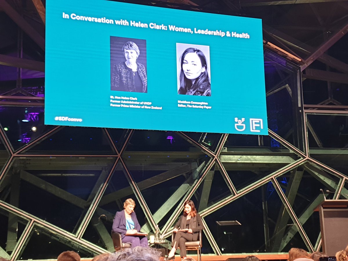 ClaireMarjo's tweet photo. Interesting commentary by @HelenClarkNZ around the importance of the school food environment. Guidelines developed when she was PM, but then repealed by the next government #SDFconvo https://t.co/TPwsNm7Byk