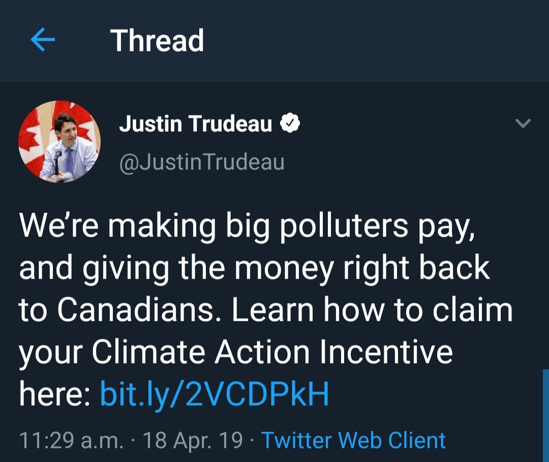 39) Trudeau and McKenna have been trying to sell Canadians the idea that a carbon tax is required to help lower CO2 emissions, which they state is the main cause of the "climate emergency".