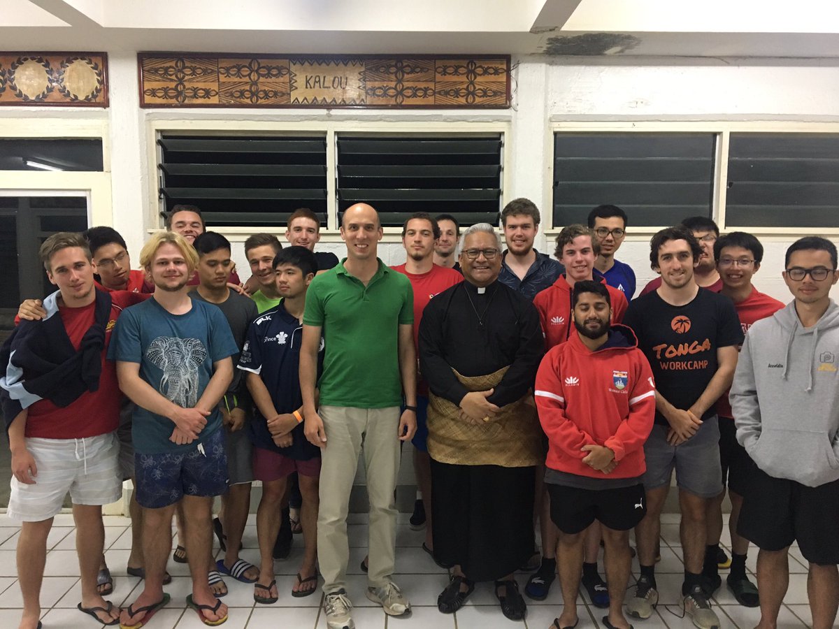 Tonga workcamp - we had a special guest for dinner: Cardinal Mafi, Bishop of Tonga and the youngest Cardinal.