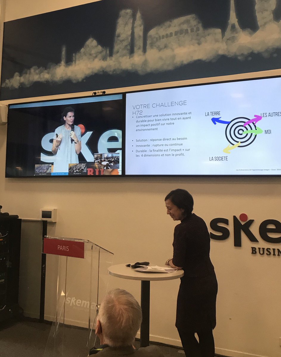"concrétiser une solution innovante pour un #impact #positif" : voici le challenge lancé aux étudiants @SKEMA_PGE par <a href="/MelanieCiussi/">Melanie Ciussi</a>