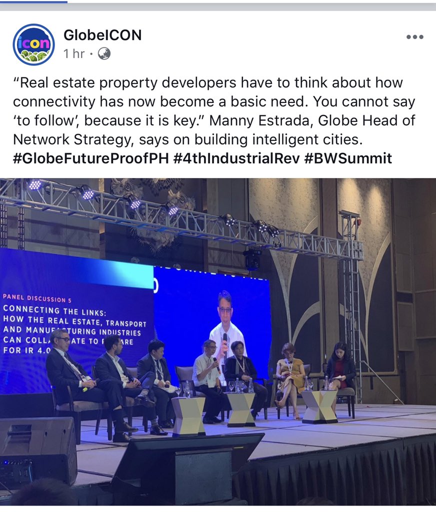 rodmagaru's tweet photo. I agree! Since connectivity is a basic need (like water), dapat tlga future proof din mga real estate developers. Looking forward sa mga houses w/ internet & fiber wiring embedded in future housing plans!
https://t.co/NbuEVC96zI
#4thIndustrialRev
#GlobeFutureProofPH
#BWSummit https://t.co/c2boWLrQq2