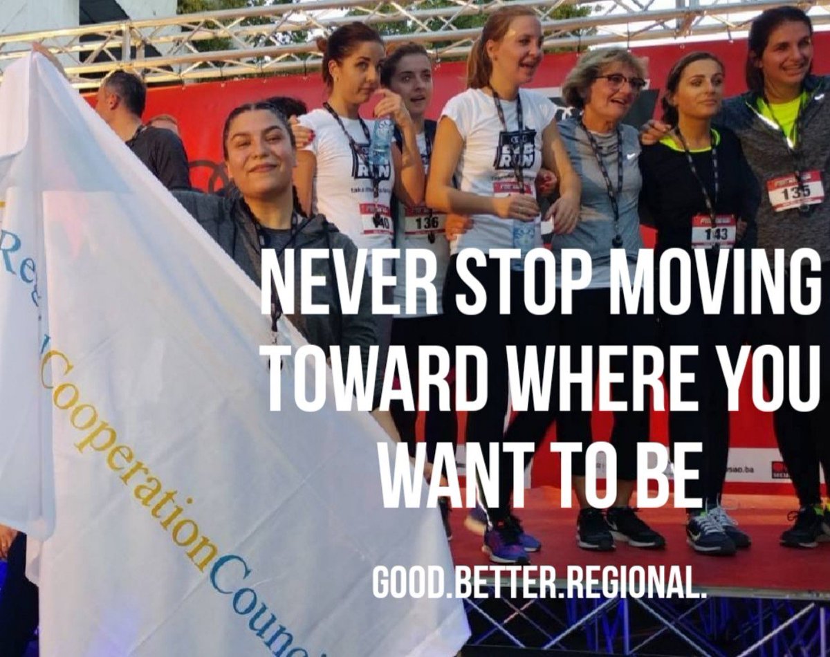 rccint's tweet photo. 2 years ago #RCC joined #B2BRUN▶️👀our lovely colleague Nadja w/ RCC flag.
In team spirit+good shape we will join #B2B run in #Sarajevo 26 September, set to win😁. Getting ready➡️running every morning, lazy #Mondays included.
'cause we’re👉Good.Better.Regional.
🇪🇺#PoweredbyRCC https://t.co/jqCFoqCAzJ