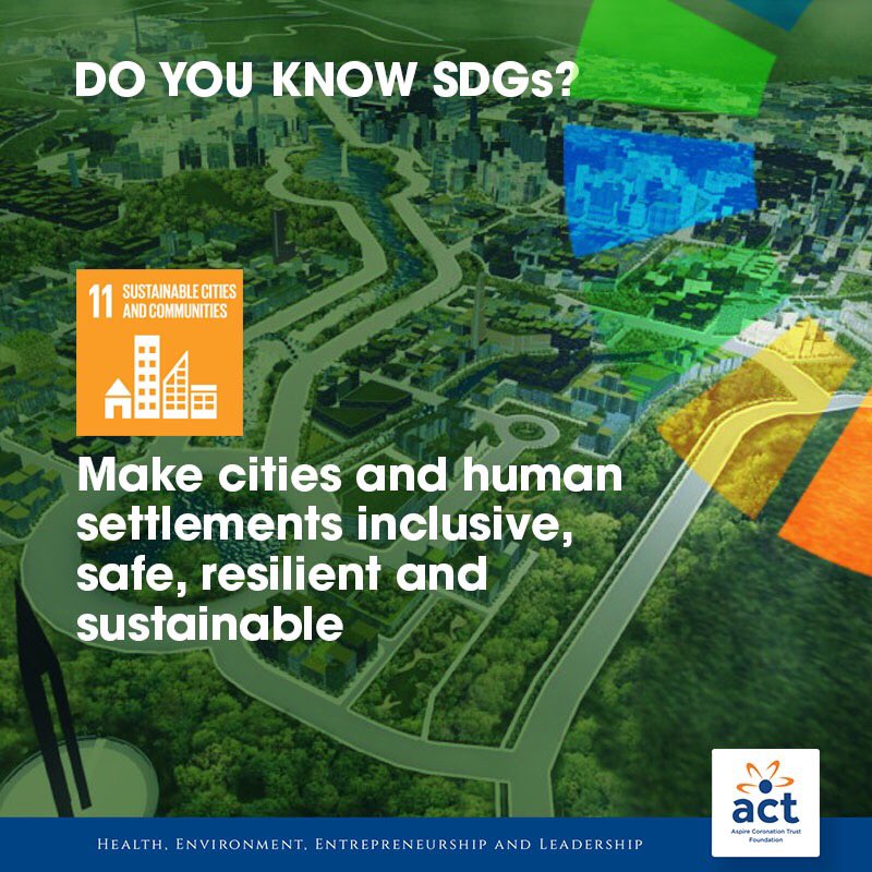 ACTFoundation_'s tweet photo. Goal 11 of the #sdgs : Make cities inclusive, safe, resilient and sustainable.
Cities are hubs for ideas, connect, culture, science, productivity, social development and much more.
#Knowthesdgs #SDGs #2030Now https://t.co/dLNbXtpekq