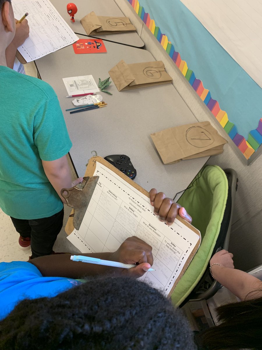 misssykes45's tweet photo. Last week, students examined and analyzed primary sources while learning more about our new classmates in our very own Me Museum. Students brought in an important artifact, document, and image and together we inferred who’s bag belonged to which student. @BraddockElem @FCPSR2 https://t.co/sPv3yWEeyJ