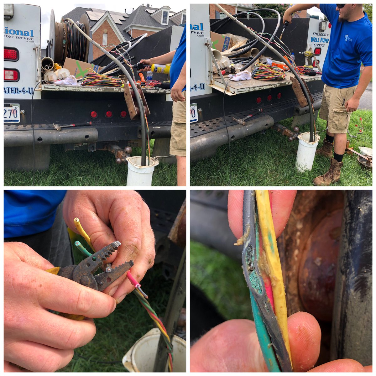 N_W_S_C's tweet photo. Repair of the day! Our #technicians used a #hoist #crane to get the customers #wellpump loose. They were able to pull the #pump out, #diagnose & #repair the cause of the #nowater. They found & repaired the #brokenwire & restored #water in the customers home in Potomac, #Maryland https://t.co/ThCNli809N