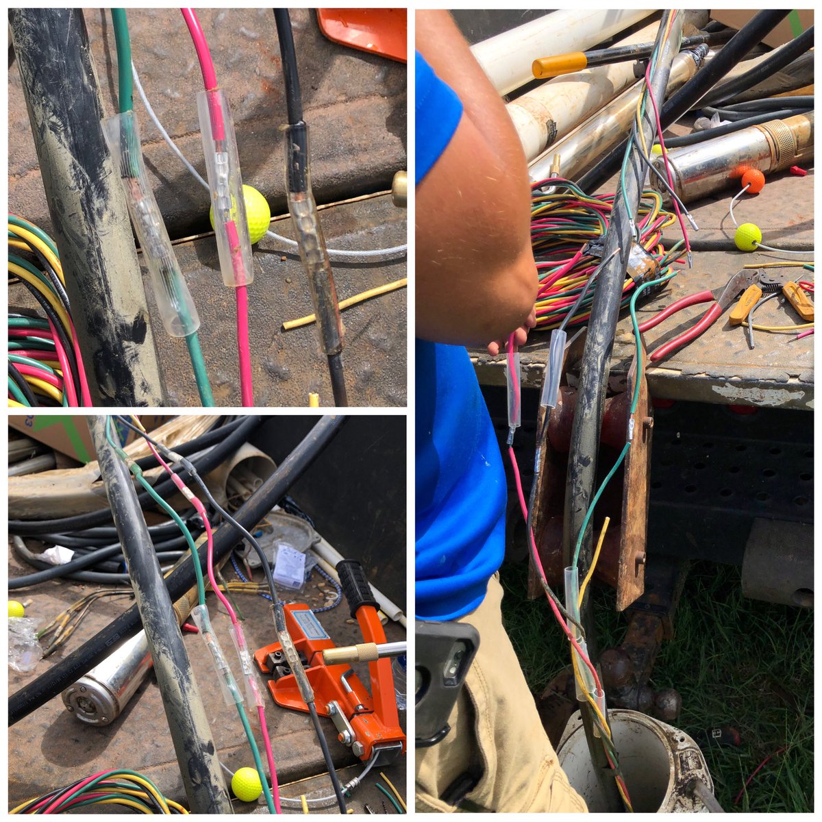 N_W_S_C's tweet photo. Repair of the day! Our #technicians used a #hoist #crane to get the customers #wellpump loose. They were able to pull the #pump out, #diagnose & #repair the cause of the #nowater. They found & repaired the #brokenwire & restored #water in the customers home in Potomac, #Maryland https://t.co/ThCNli809N