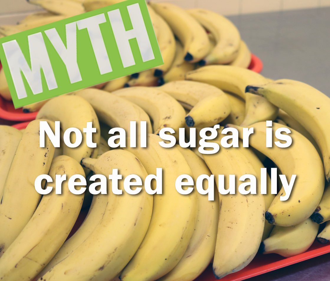#MythbustersMonday - not all sugar is created equally. Sugar found in #fruit also comes with fiber, phytonutrients, & many important vitamins & minerals. Try limiting added sugars from items like sodas and baked goods #haveaplant