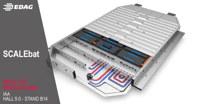 EDAGGroup's tweet photo. Preview to @iaamesse: SCALEbat, our scalable battery housing, facilitates the development of flexible #emobility platforms. #SCALEbat is ideal for the structural integration of various battery systems and meets the crash requirements of diverse markets. | https://t.co/5n0dE6YkjK https://t.co/4u5Cr4ZTCR