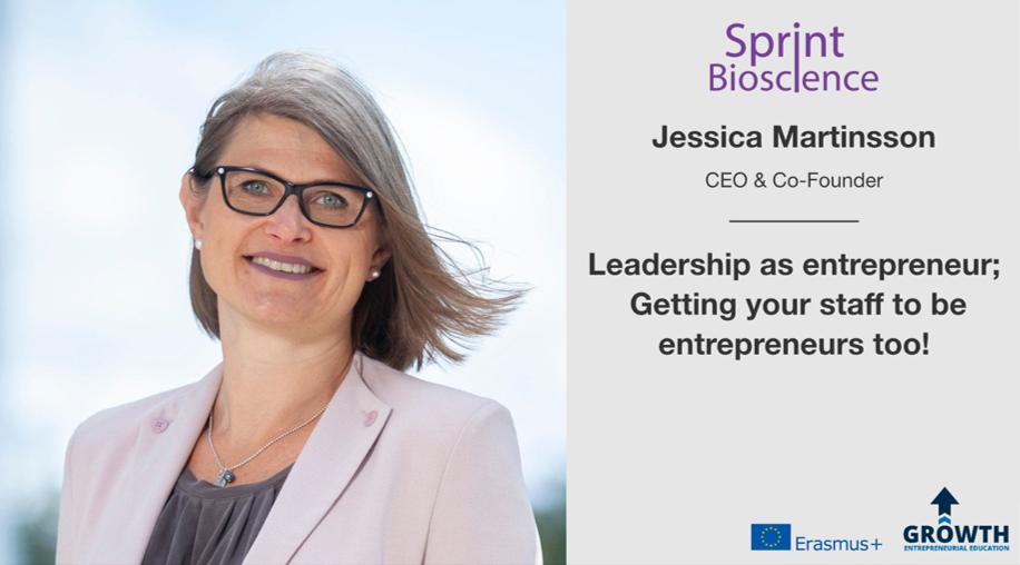 Want to learn how to get your staff to be #entrepreneurs too? 💡
Come &amp; listen to @sprintbioscience Jessica Martinsson share experiences on leadership as an entrepreneur @ the 4th #GrowthHealth lab for #lifesciences executives. 
This lab is hosted by #karolinskainst 
#Stockholm