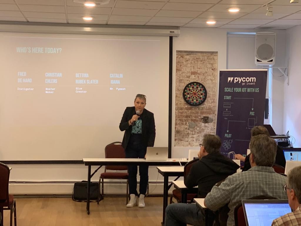 SGWirelessIoT's tweet image. We are well underway in #NewYork! Wondering who you'll meet at the #GOINVENT hackathons? @oBettina will introduce you to us! And, if you look really closely at @fdh2020, you'll see our very own #PyGo! (It's in between his fingers) Thank heavens for the zoom feature.