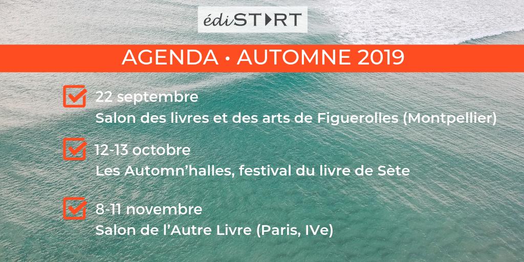 edistart_book's tweet photo. 📍[AGENDA] C'est le moment de remplir son nouvel agenda avec les dates des salons où seront présentes les éditions #Edistart. 😎📚 #seeyousoon
#automnhalles #salondelautrelivre #figuerolles #salondulivre #festivaldulivre #Sete #Montpellier #editionindependante https://t.co/Cbn2GXQ06r