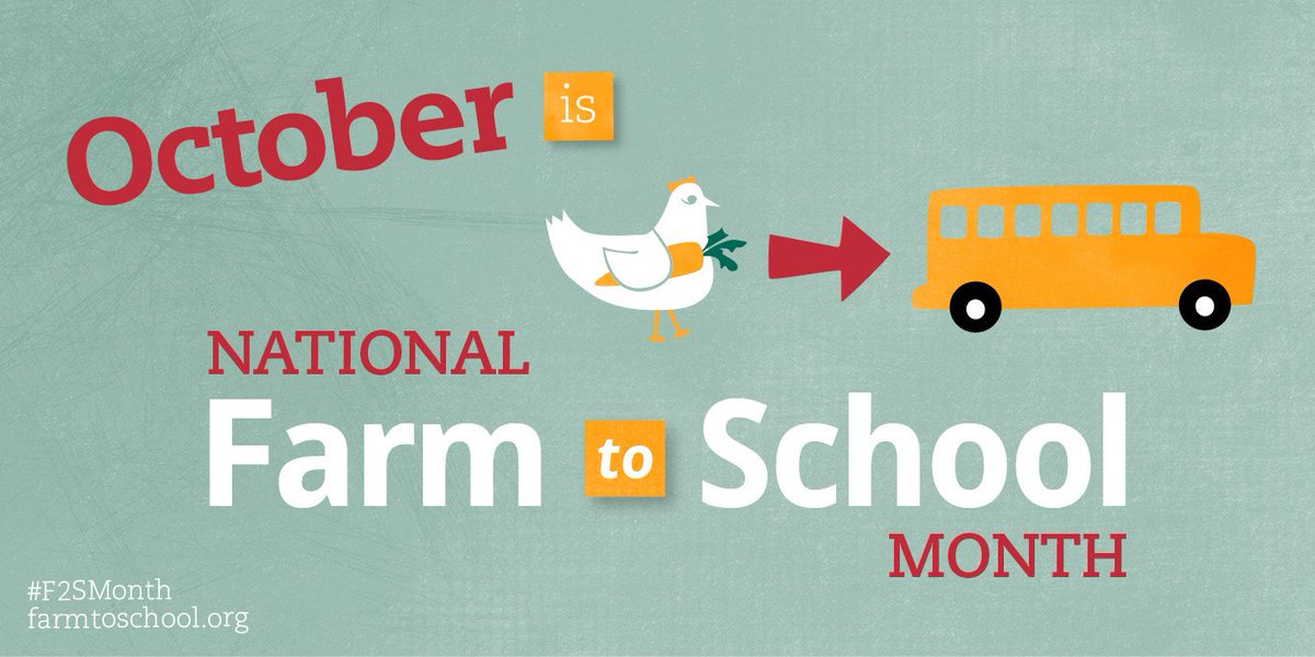 Coming Soon → October is National Farm to School Month! We're looking for schools, farms &amp; community organizations who want to help us celebrate &amp; spread the word. Learn more &amp; sign up to be an official Farm to School Month Outreach Partner: farmtoschool.org/month-partner-…