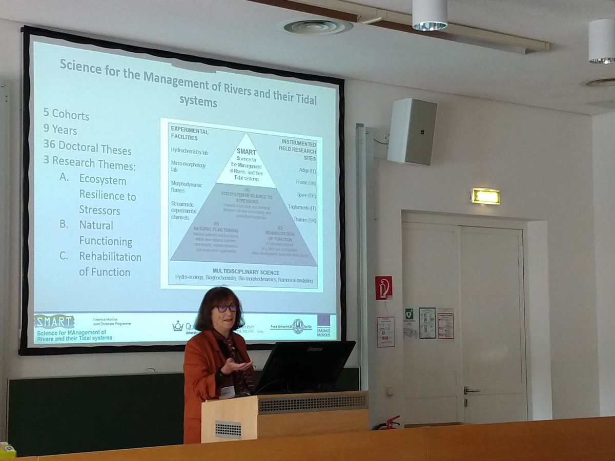 SMART_emjd's tweet photo. Reviewing the role of vegetation in river systems as investigated through several SMART doctoral research projects, Prof. Dr. Angela Gurnell from Queen Mary University of London @QMUL, who was key in envisioning the #smartphd, today at #isrs2019 @ISRS2019 @BOKUvienna https://t.co/pbEEB3Bdwp