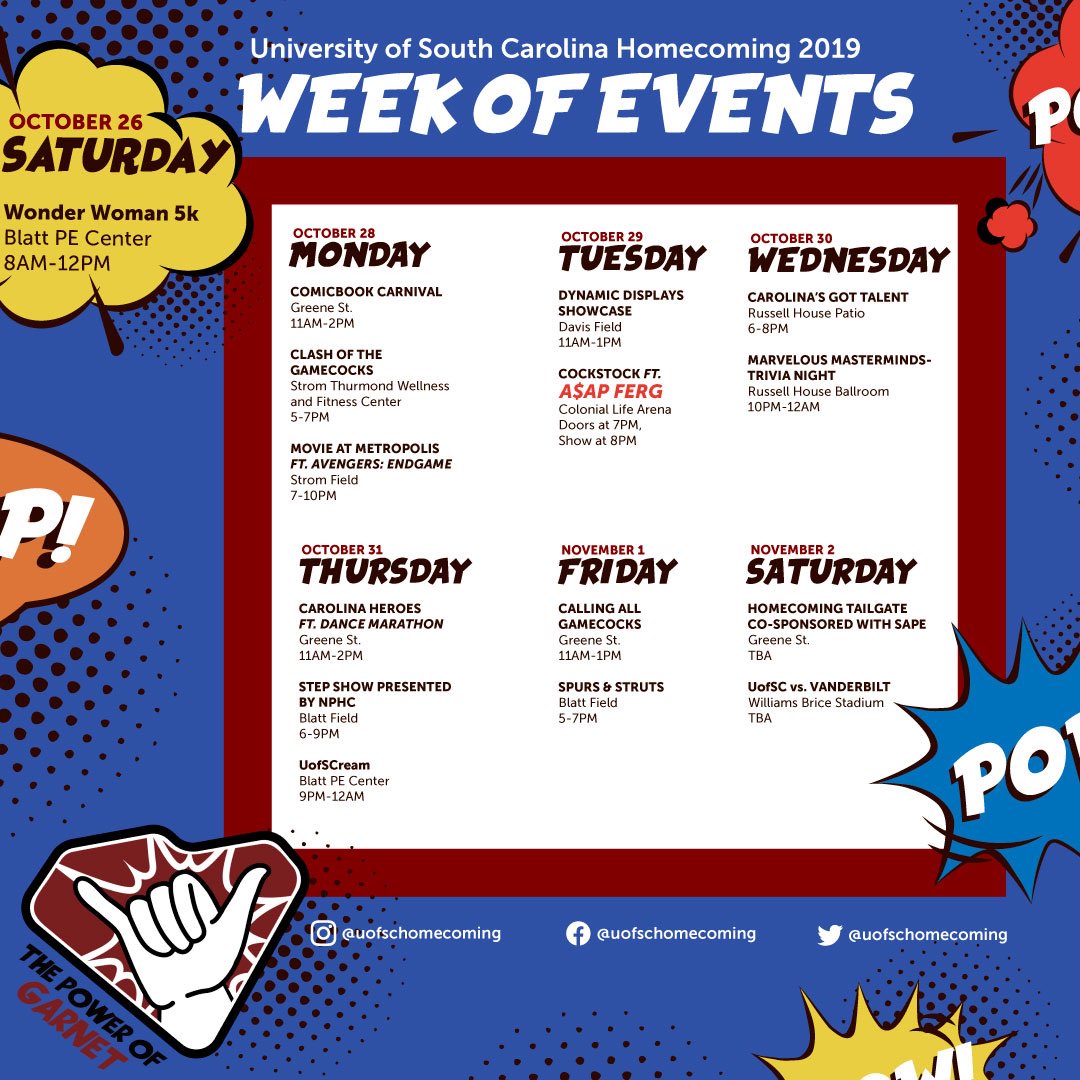 UofSC on Twitter "💥 WEEK OF EVENTS 💥 We are so excited to