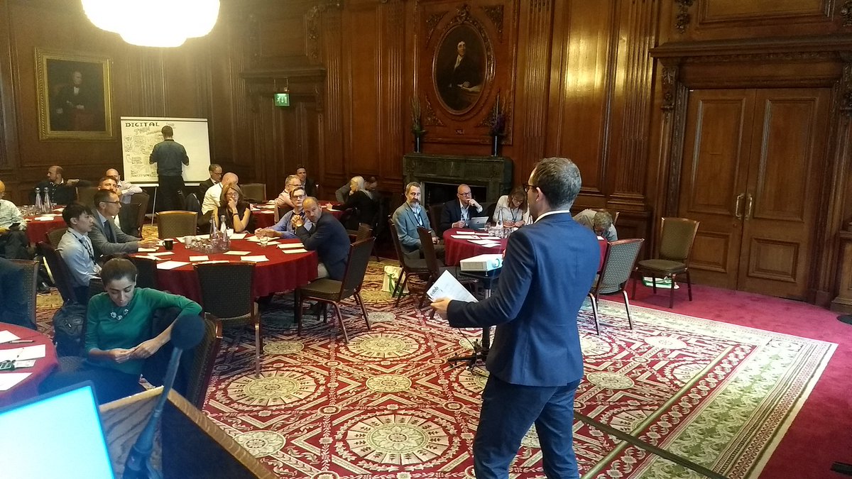 Effective information session with Tech UK just starting at #NDTDay (with live illustrator in the background) #digitaltwin #ICEDigitalEng