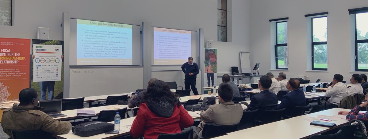 R3G_UoB's tweet image. John Hine, formerly of @NewsfromTRL and @WorldBank is talking about different types of socio-economic benefits of rural transport and how to calculate/monetise these benefits to aid  investment appraisals of rural roads #RR4D19 #RuralRoads #TransportEconomics